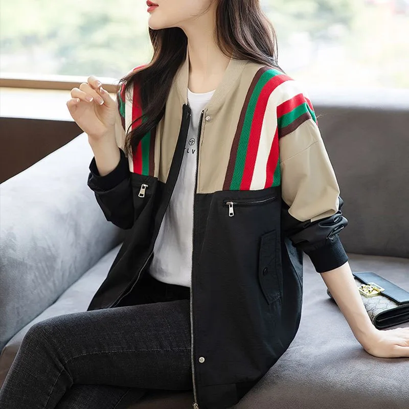 New Spring and Autumn Fashion Small Loose Large Jacket Short Baseball Joint Versatile Western Style Age Reducing Casual Coat