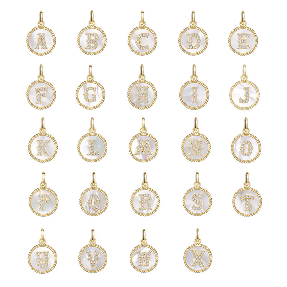 

A-Z Initials Shell CZ 26 Alphabet Pendant Accesorios For Women Handmade DIY Bracelet Necklace Earring Charms for Jewelry Making