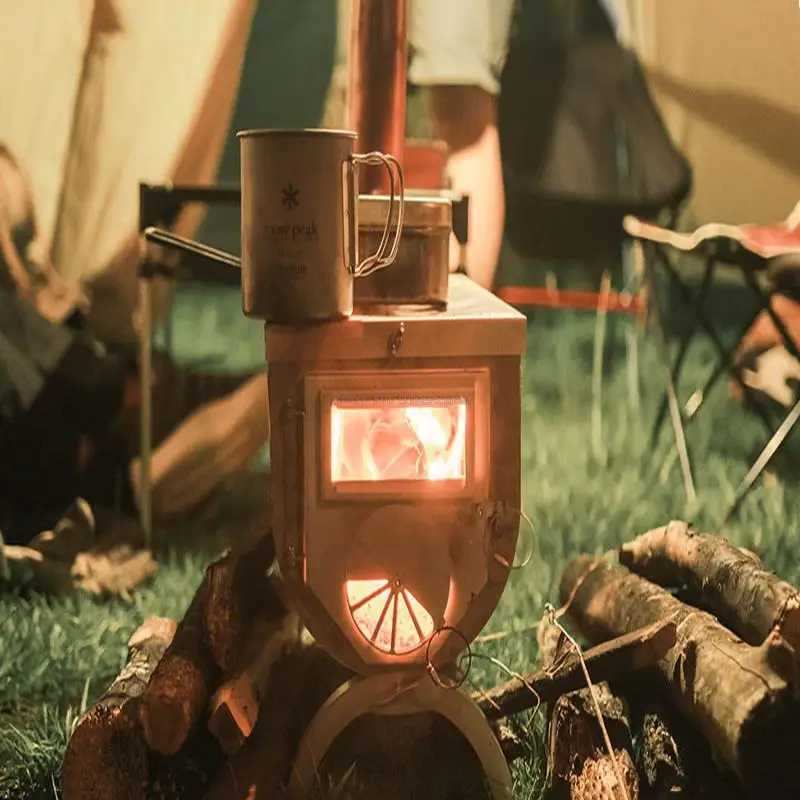 Titanium Folding Tent Stove – Charcoal & Firewood Outdoor Heating Furnace 4