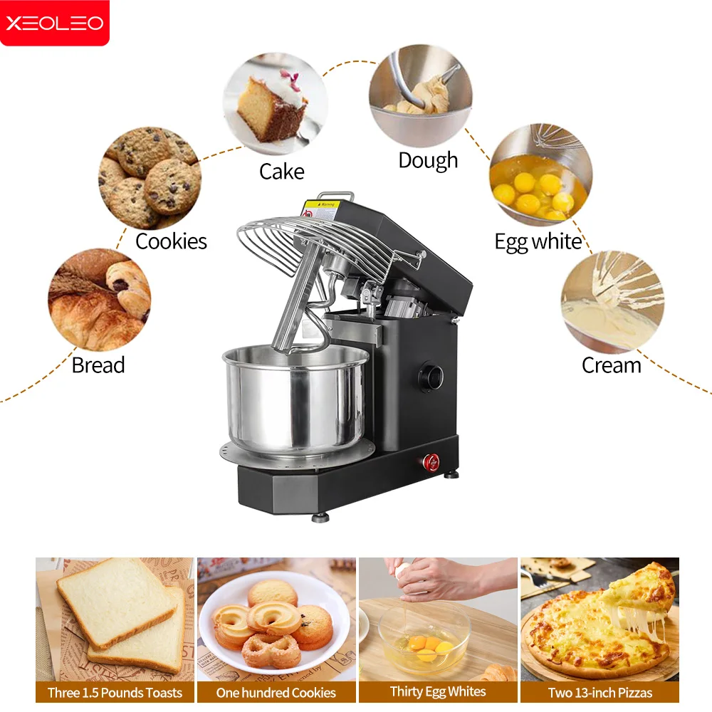 XEOLEO HM5TD Electric blender 5L 10L Easy removable bowl Small spiral mixer with Tilting head Mixer machine 6
