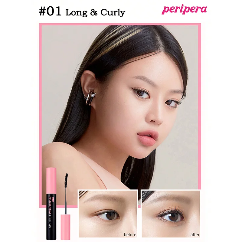 K-Beauty Peripera Ink Black Mascara, Lengthening, Thick, Waterproof, Smudge Proof, Long Lasting