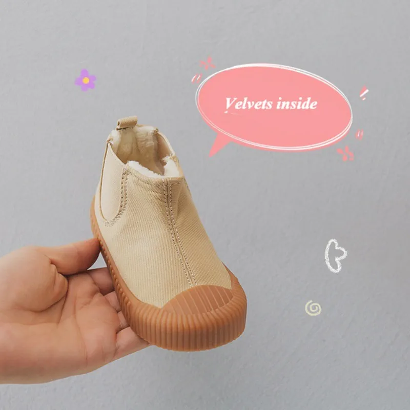 Zapatillas Fashion Casual Shoe Spring Winter New Girl Boot Soft Sole Warm Kids Shoe High Top Boy Cloth Shoe Brand Ankle Boot운동화 3