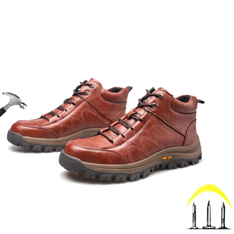 

2023 Luxury Brand Designer Work Safety Shoes For Men Steel Toe Cap Non Slip Light Breathab Water Proof Outdoor Security Boots
