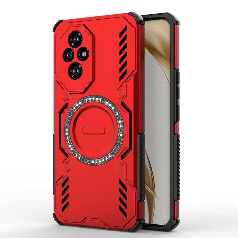 Enhanced Mecha Heat-Dissipation Air Cushion Anti-Drop Magnetic Phone Case