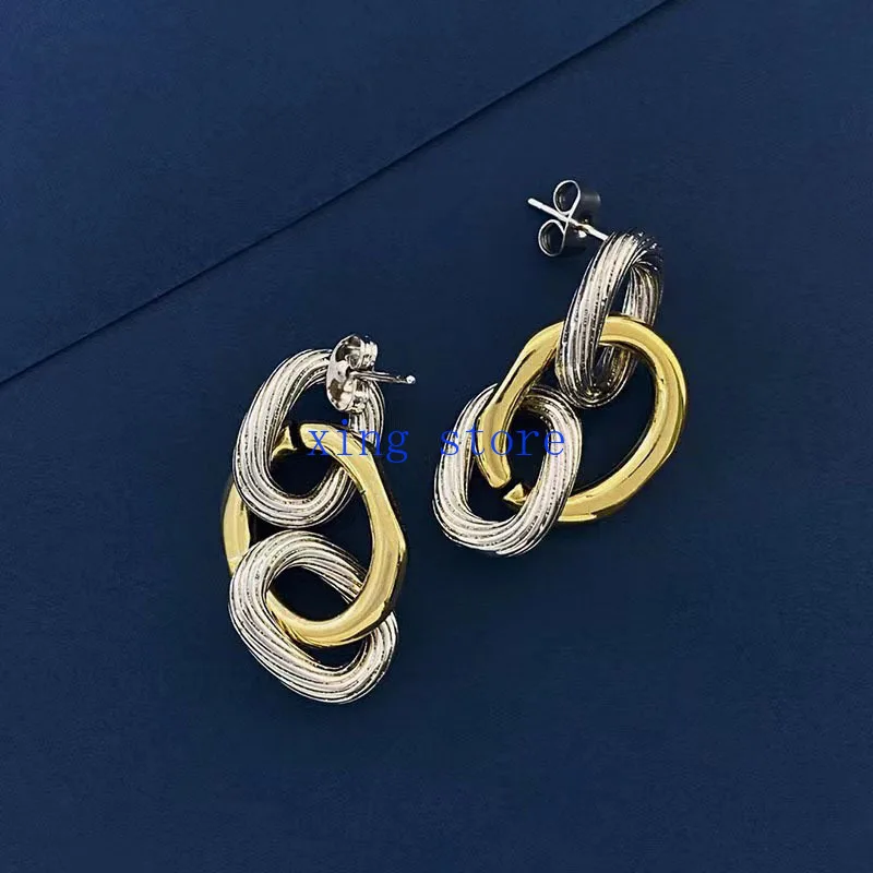 2024 New Fashion Retro Style Round Ring Buckle Pendant Men's and Women's Earrings