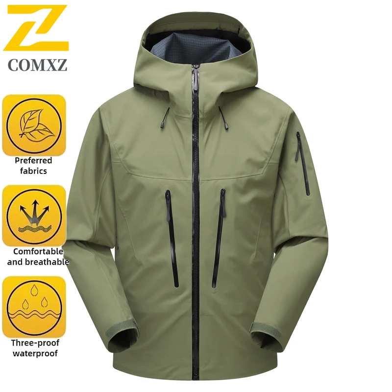 EiAO Jacket Couple's Fully-Taped Hardshell 3-in-1 Defense Waterproof Windproof All-Terrain Coat for Hiking Camping Fishing 2025