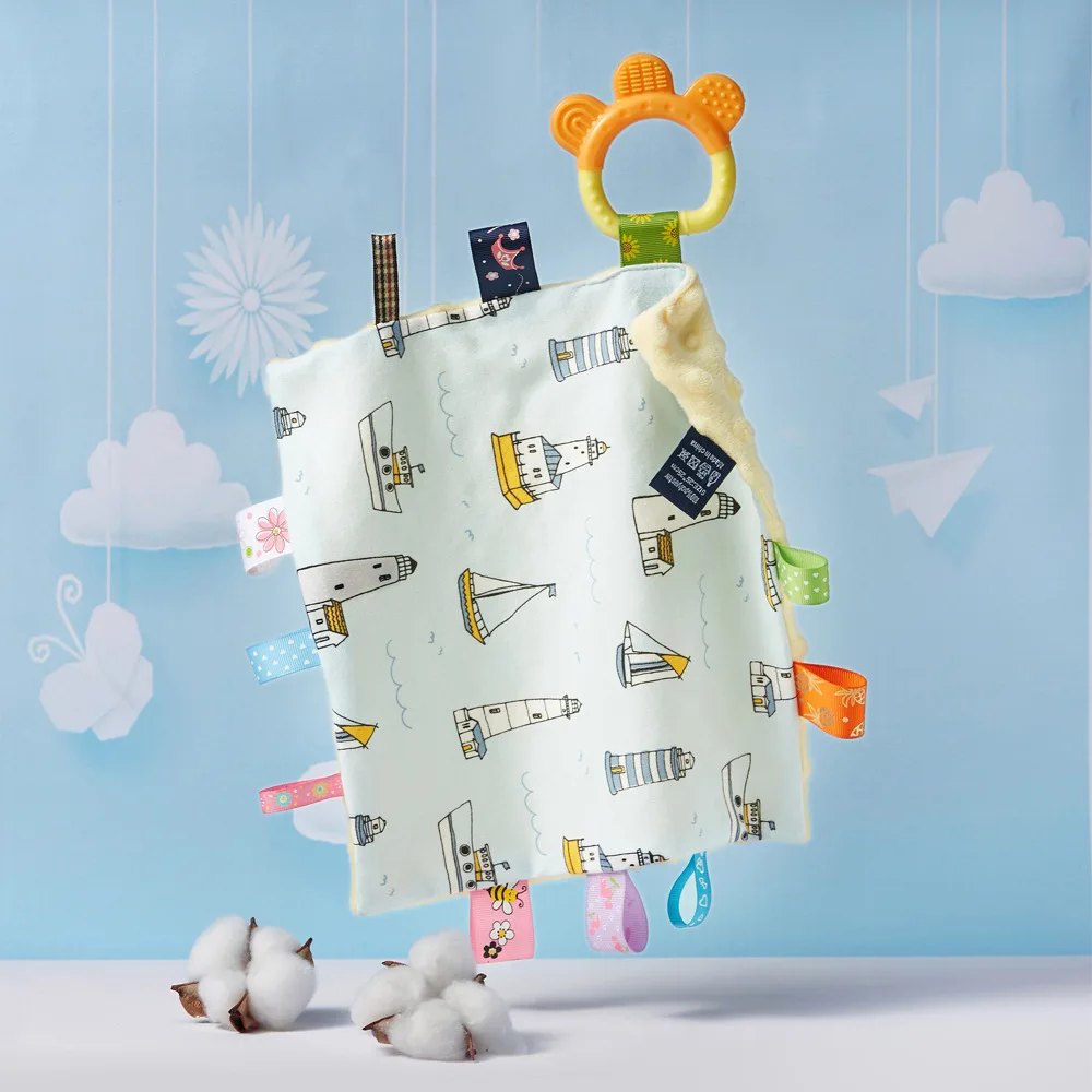 Baby Cotton Comforter Blanket Soft Newborn Peas Label Soothing Towel Cute Kids Sleep Toy Soothe Appease Towel Bibs Saliva Towel 3