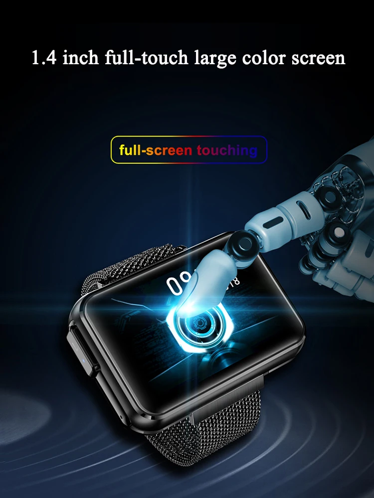 Rainbuvvy T91 Smart Watch With Bluetooth Earphones 1.4" Full Touch Screen Sport Wristband 3