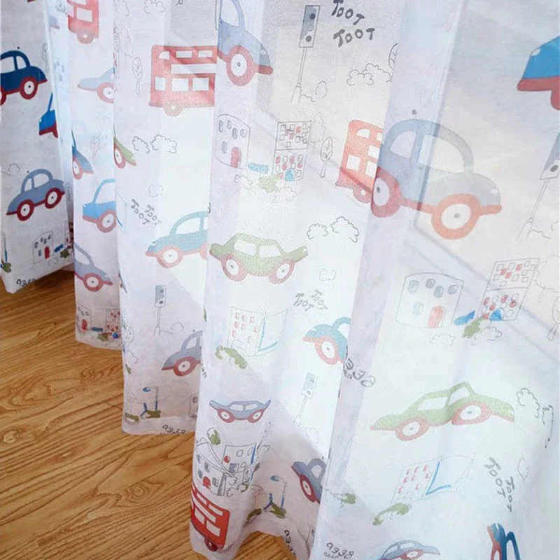 Jealous Cartoon Car curtains window treatments sheer curtains for kids children room living room baby boys 146&C sheer curtains window curtains decor curtains light filtering curtains