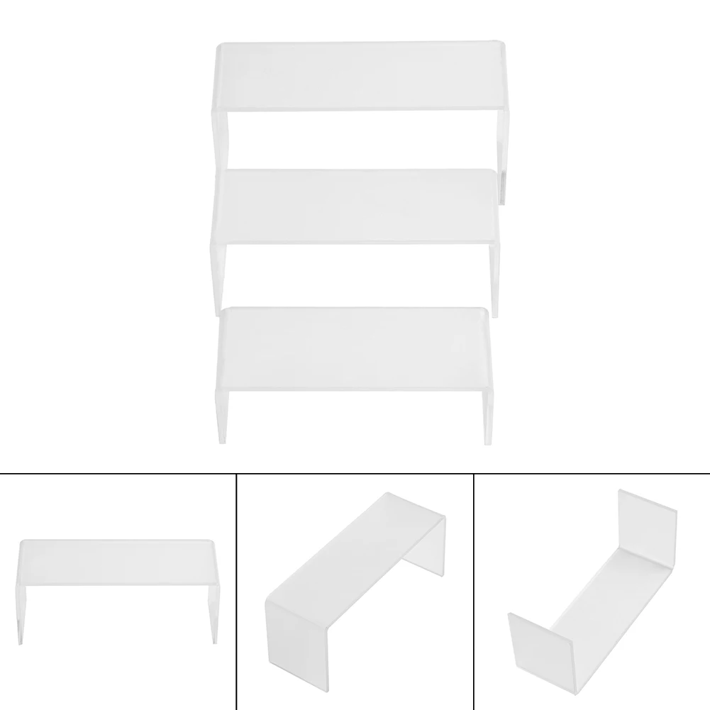 

3Pcs/set 3mm Acrylic Display Stand Jewelry Showcase Storage Rack Shelf Holder Shop Accessories Makeup Organization