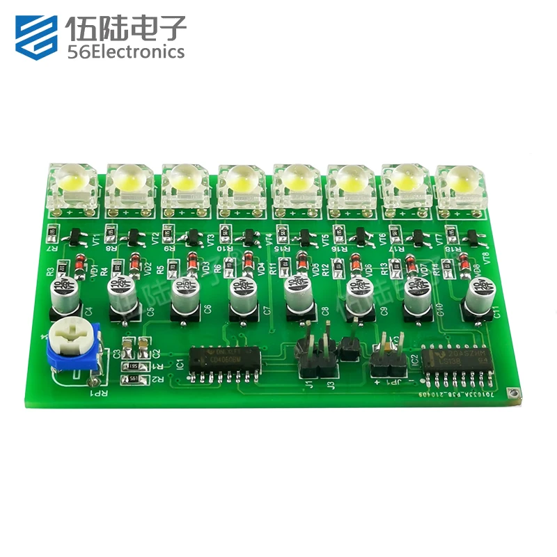 Electronic Kit 8-way Drip Water Color Lamp Circuit Welding Skills Kit for Assembly and Soldering Practice Set