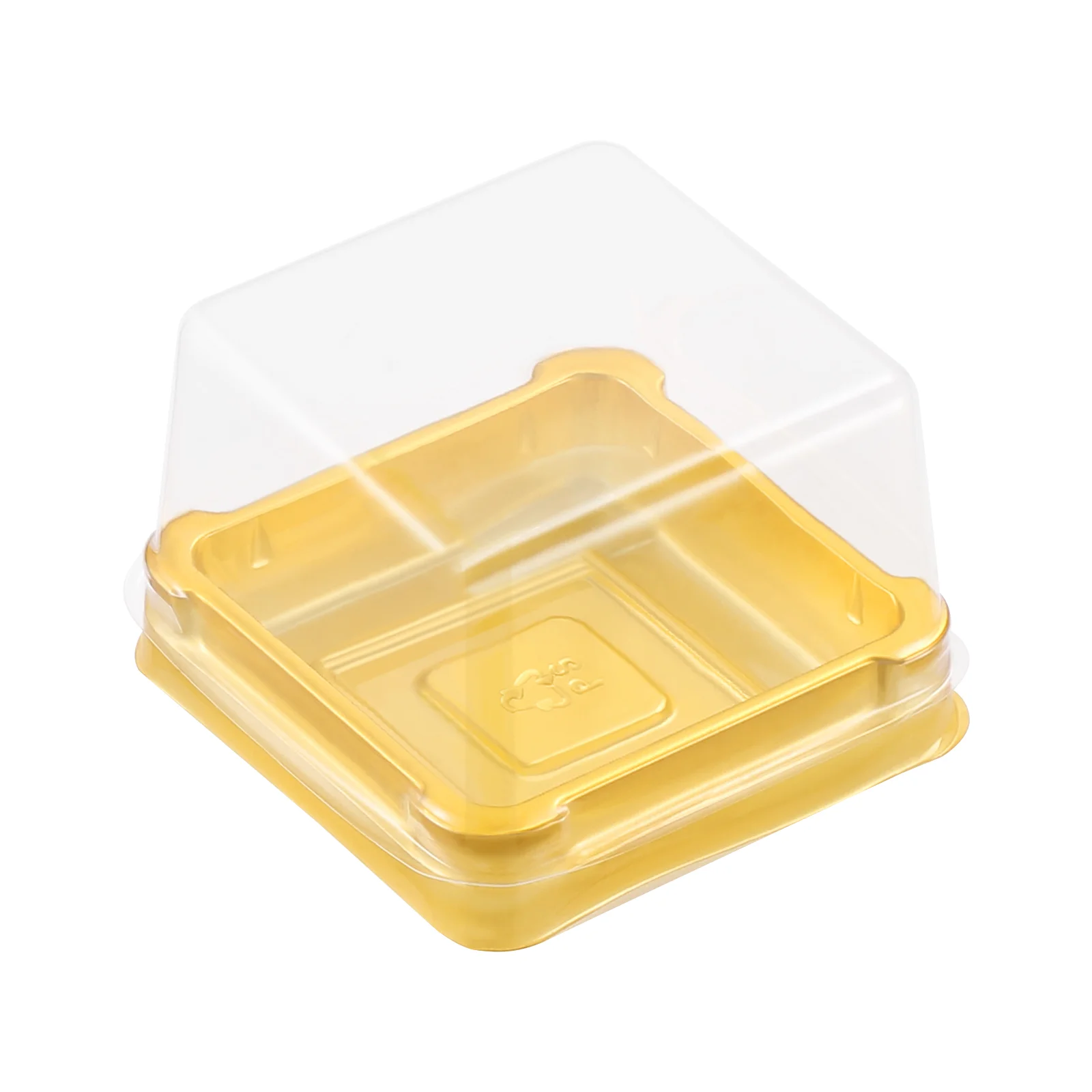 

UPKOCH Plastic Square Moon Cake Boxes Egg-Yolk Puff Container Golden Packing Box Square Blister Egg Yolk Pastry Box