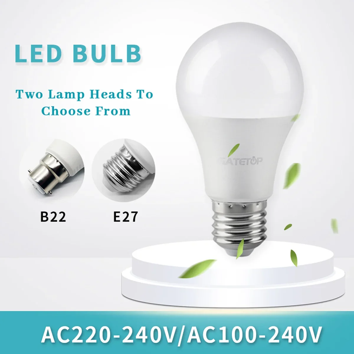 8PCS Led Bulb Lamp A60 A80 E27 B22 AC120V 110V 220V Light Real Power 8W 24W 3000K 4000K 6000K Lamps for Home and Office Lighting