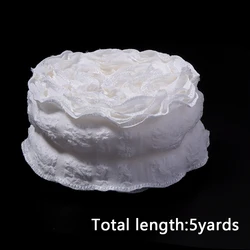 Plaid Wavy Edge Lace Ribbon - 5 Yards for DIY Crafting and Decor (White)