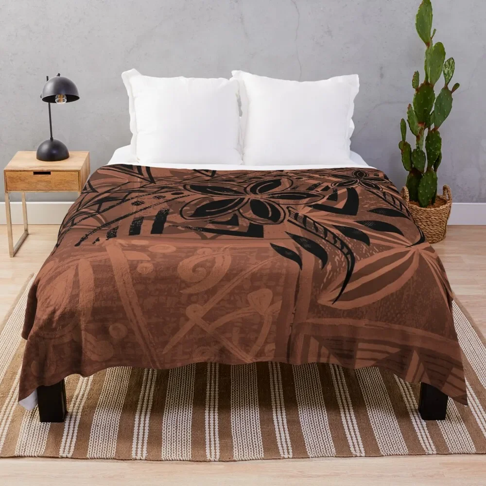 

Vintage Hawaiian Tribal Petroglyph Pattern Throw Blanket Heavy blankets and throws Blankets