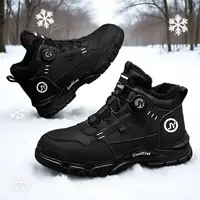 Slip On Men's Winter Boots Work Boots Style Thermal Lined Snow Shoes Waterproof High Top Warm Slip Resistant