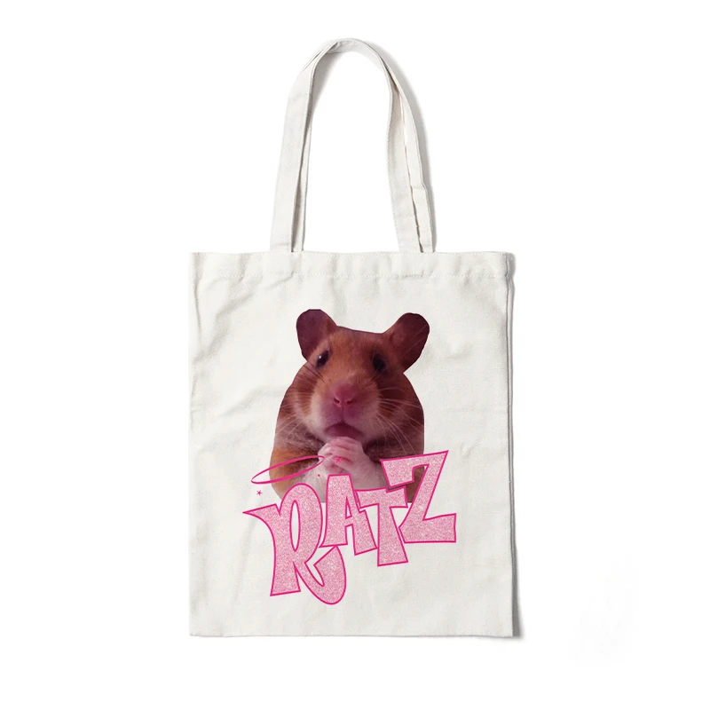 Tote Bags Kawaii Ratz Reusable Grocery Canvas Shopping Bag Harajuku Shopper Women Shoulder Eco Large Cute