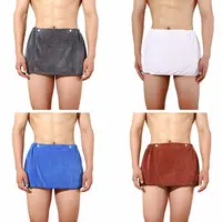 Short Men Bath Towel Pant Soft Fleece Casual Sexy Sleep Bottoms Pajamas Bath Skirt Quick-dry Shower Towel Men Side Open Bathrobe 5