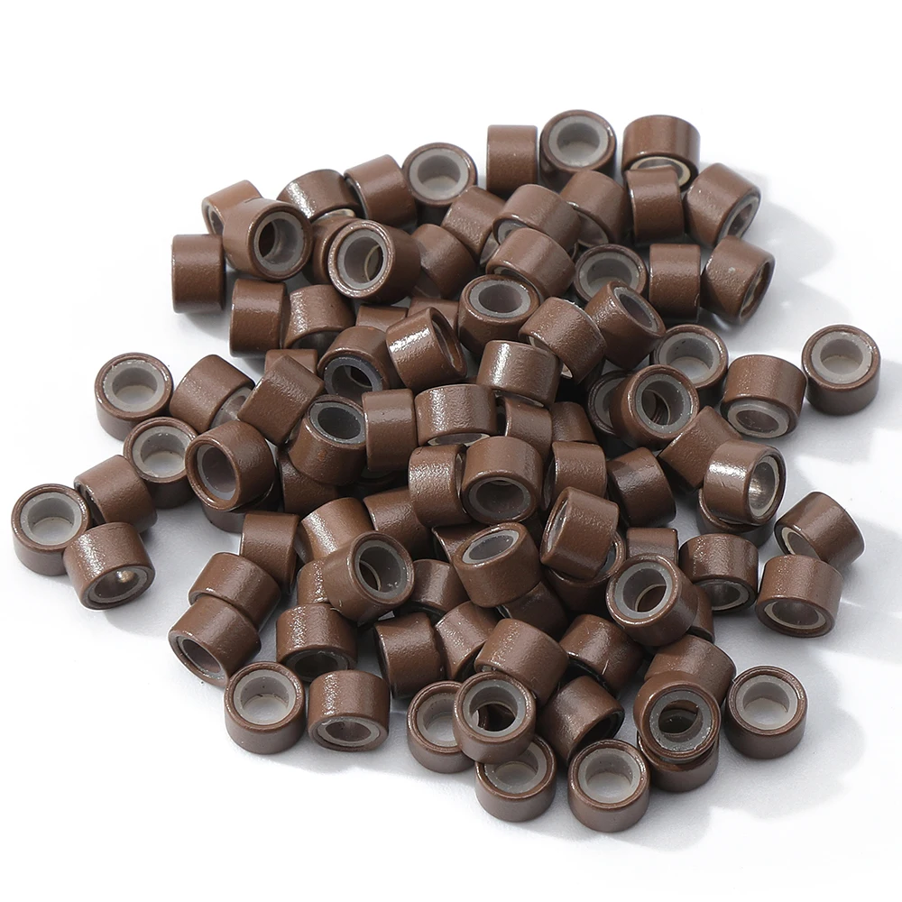 

5 мм 1000 шт./бутылка #1 цвет микро силиконовые футерованные звенья кольцо/звенья/бусины для наращивания волос с перьями