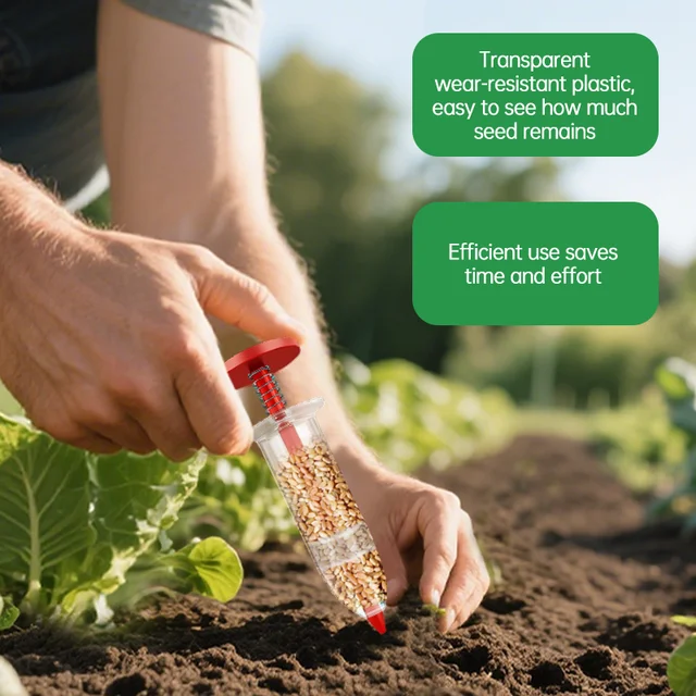 Manual Seed Sower - Adjustable Depth Hand Planter for Vegetables/Flowers, Lightweight Garden Tool with Seed Spacing Control Seed 5