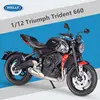 WELLY 1:12 Triumph Trident 660 Alloy Race Motorcycle Model Simulation Diecast Metal Street Sports Motorcycle Model Children Gift 3