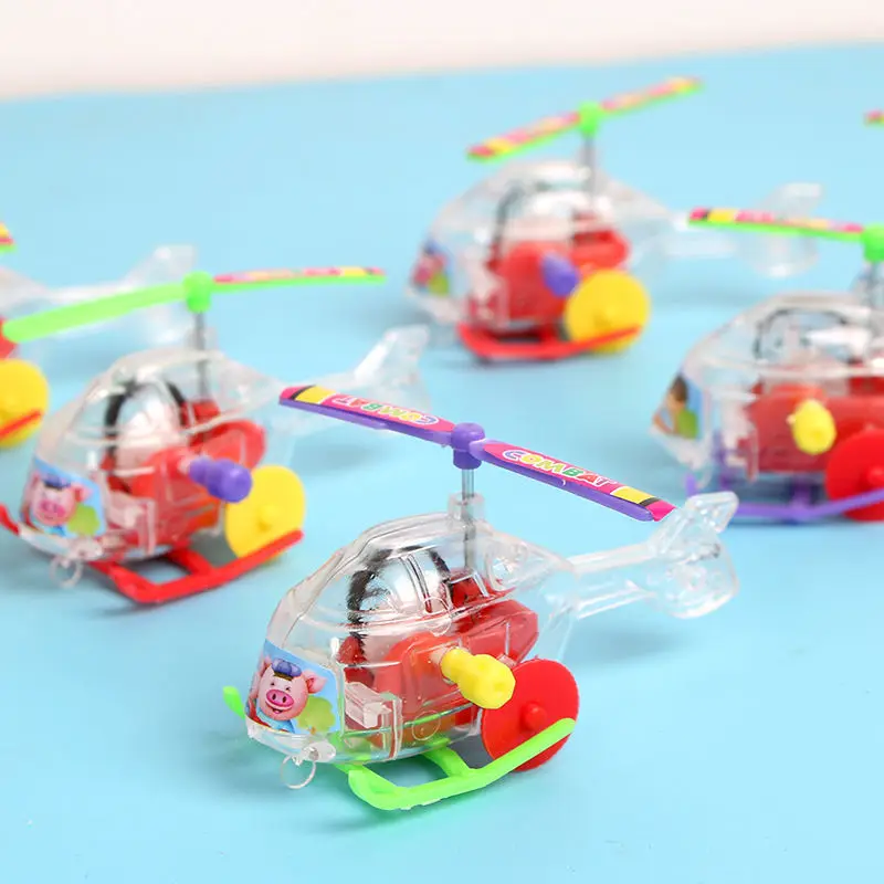 

10PCS Chain up airplane, chain up spring up toy, transparent mini puzzle airplane, children's June 1st kindergarten gift