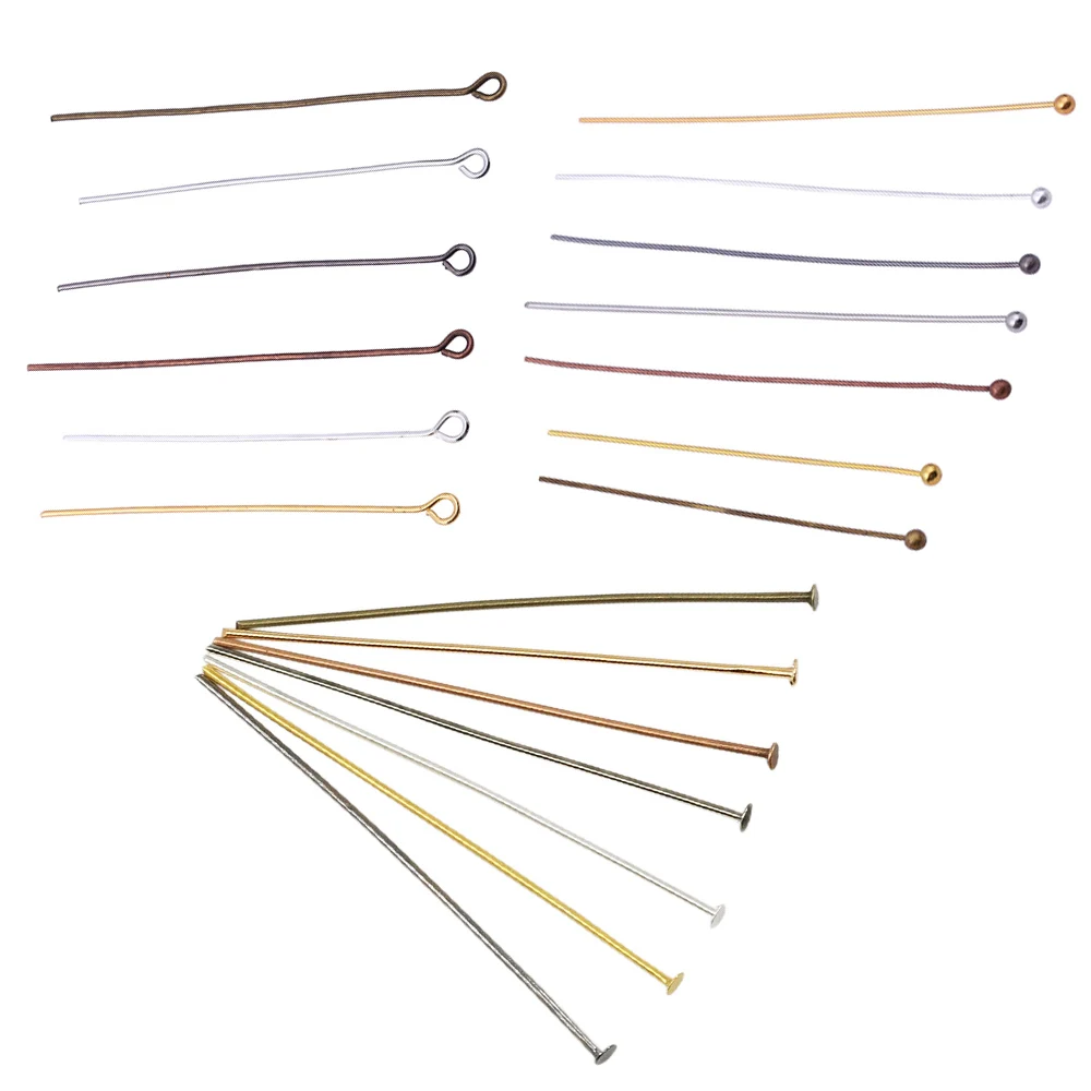 100-200pcs 16 20 25 30 35 40 45 mm złoty rod Metal Eye Head Pins ustalenia złącze do elementy do wyrobu biżuterii DIY Craft