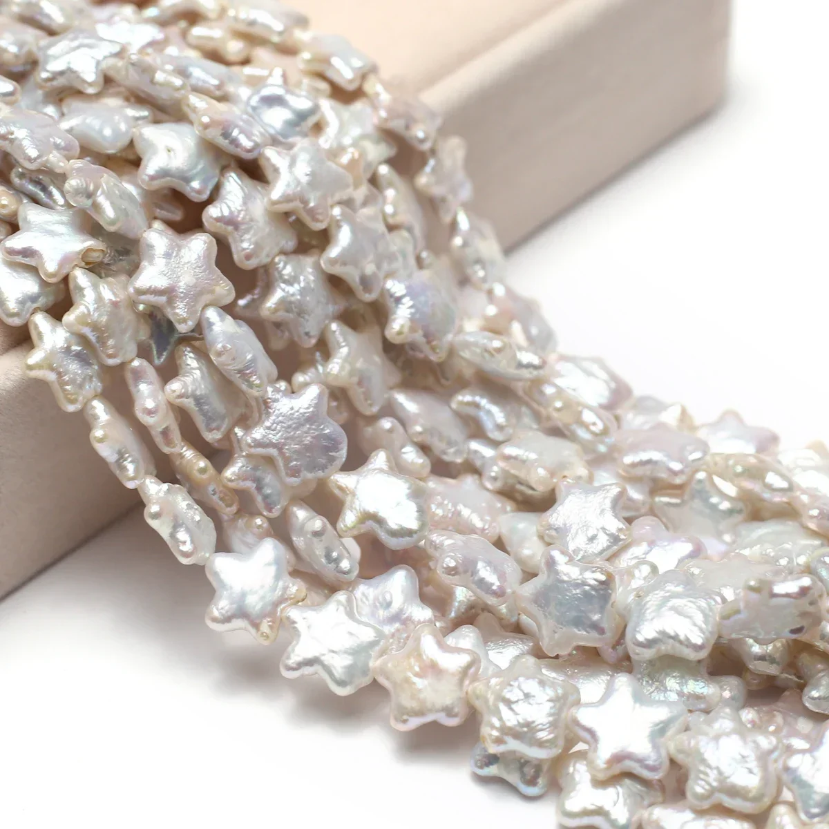 천연 담수 진주 별 모양의 느슨한 간격 비즈 쥬얼리 만들기 DIY 목걸이 팔찌 액세서리 선물 12x12mm-Freehip.co.kr