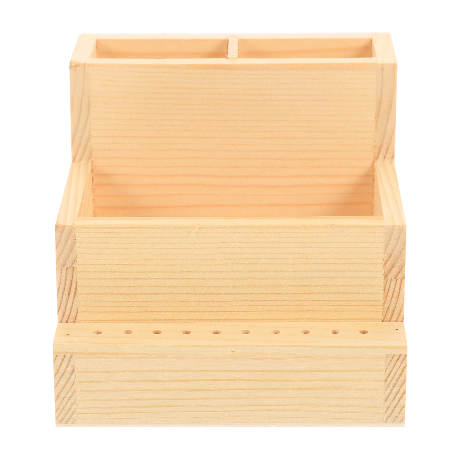 

Grinder Storage Box Office Organizer Wooden Makeup Pencil Holder Desktop Nail Tool Manicure Supply Household Kit Display Stand