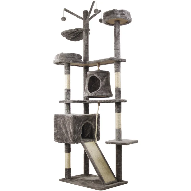 High Quality Cat Tree Design Wood Cat Tower And Scratcher Indoor Multi-Level Condo Pet House