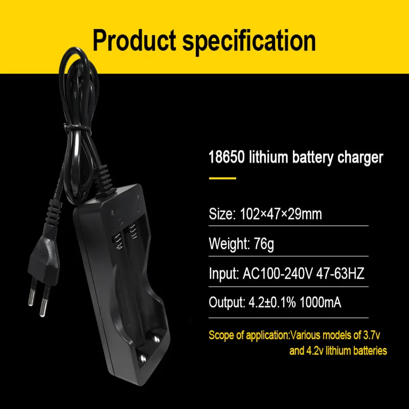 Battery Charger 18650 EU 2slots Smart Li-ion Rechargeable