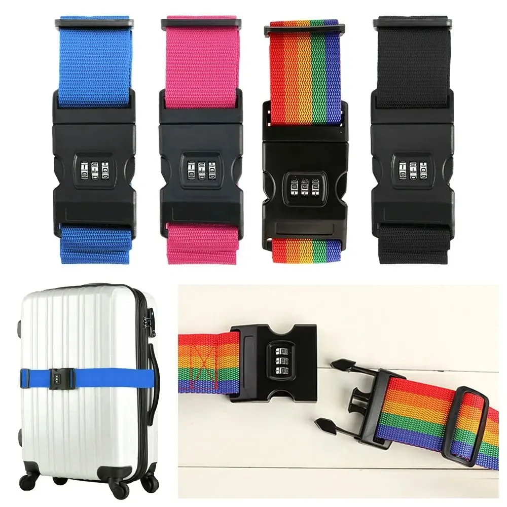 Luggage Strap New Design Combination Lock Adjustable Baggage Belts Safety Travel Suitcase Carry On Straps Accessories