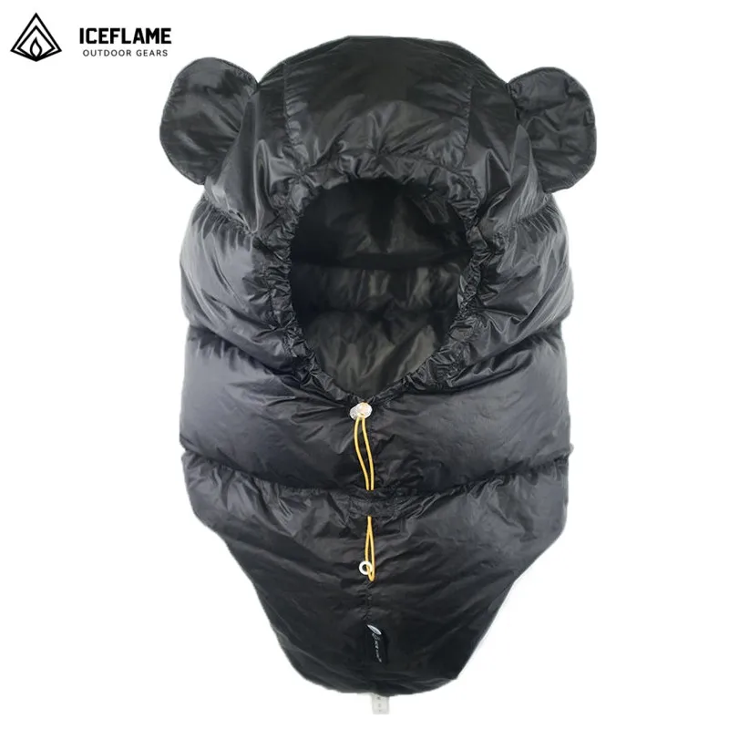 Goose Down Hat Ice Flame Down Hat Outdoor Accessories for Sleeping Bag Hiking Mountaineering