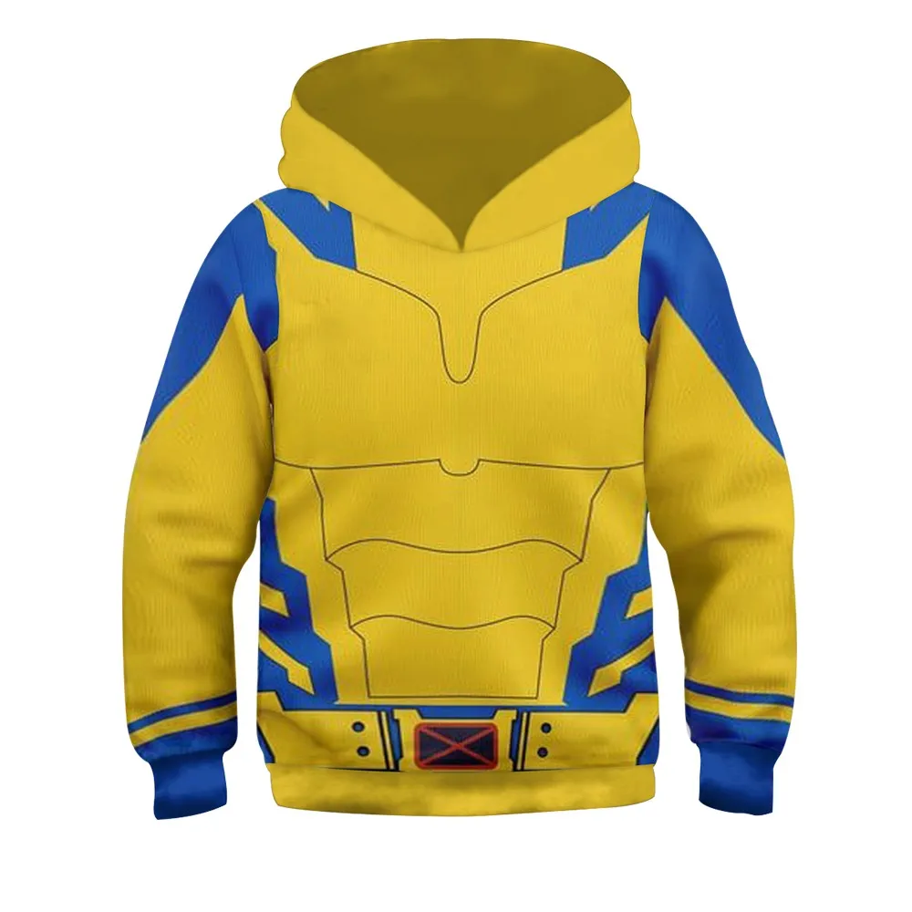 Role Playing Costume Cosplay Costumes Cosplay Costume Children Deadpool Wolverine Hoodies Cosplay Superhero Role Play Costumes 3D Print Jacket Coat Hooded Zipper Halloween Sweatshirt