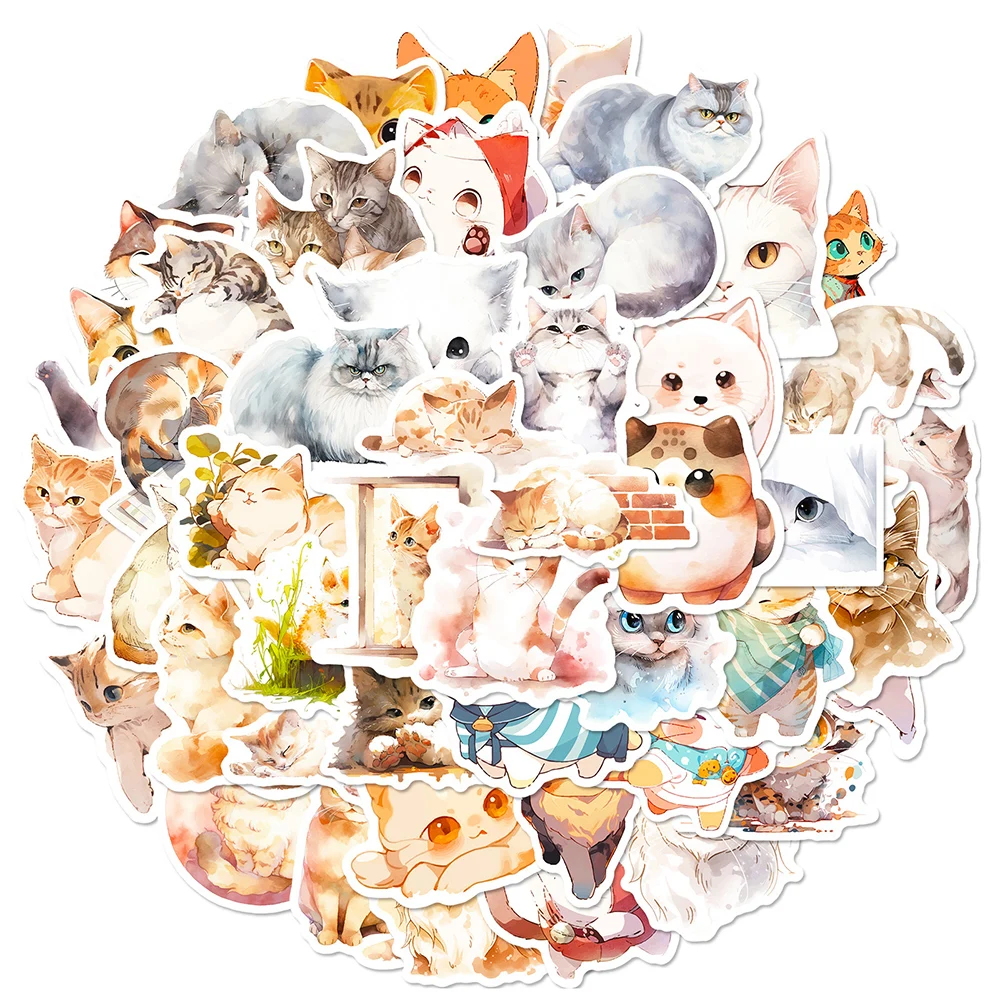 

10/30/50pcs Cartoon Cat Decoration Stickers Cute Animal Anime Sticker Vinyl Laptop Luggage Guitar Scrapbooking Kid Decals Toys