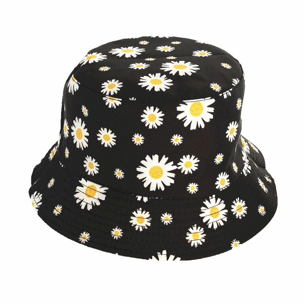 2022 New Unisex Fashion Summer Reversible Little Daisies Printed Fisherman Caps Bucket Hats Gorro Pescador Men Women cheap bucket hats