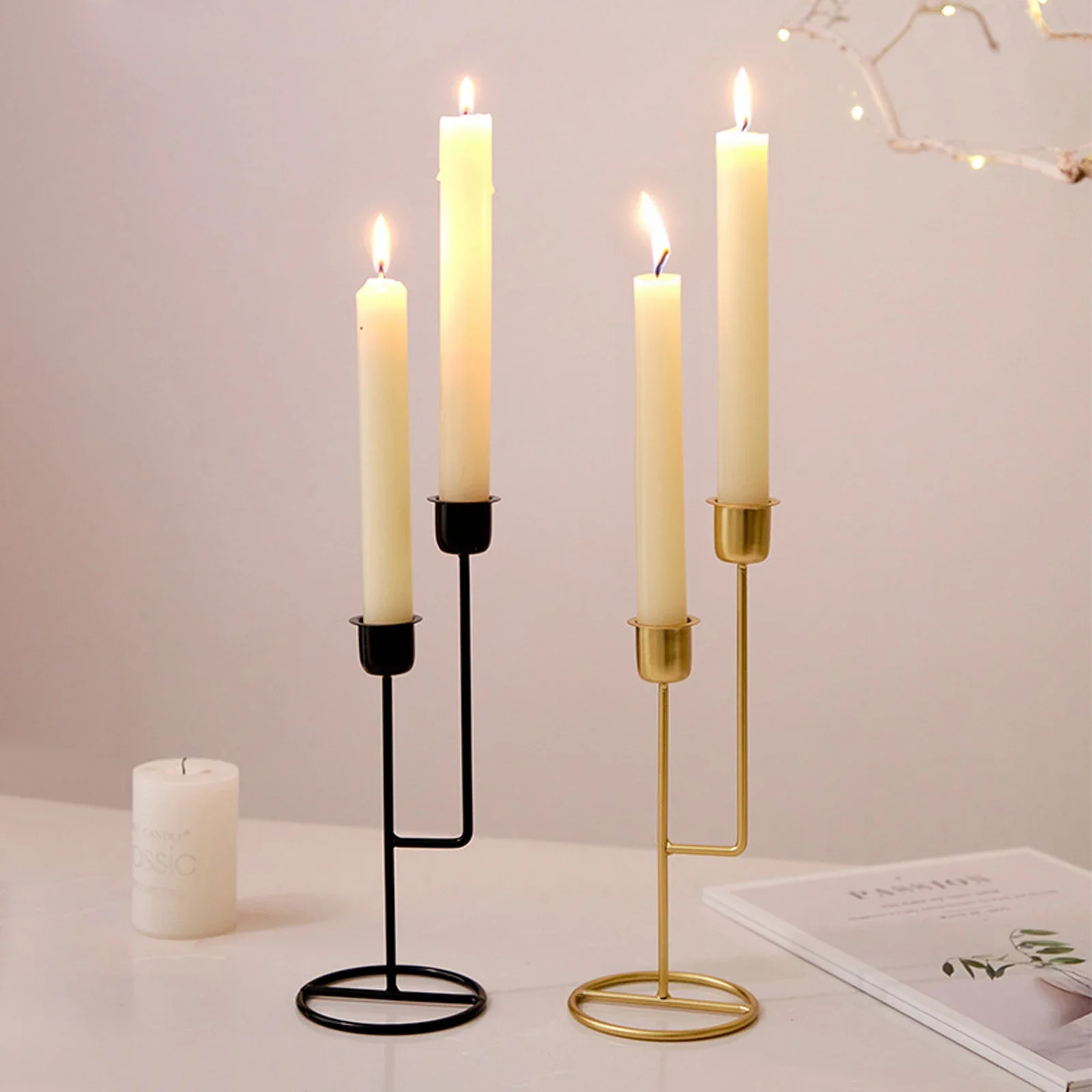 Wedding Table Candle Stand Candlestick Holder Tall Metal European style Candle Holders Black Taper Holder Home Decor candle holders