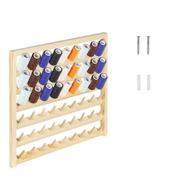 48/54 Spool Sewing Thread Holder Rack Wood Sewing Thread Stand Organizer  Embroidery Storage Rack Holder Bracket - AliExpress