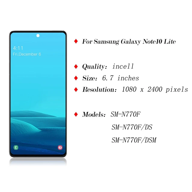 Samsung Galaxy Note 10 Lite Screen Replacement  Display Samsung Note 10  Lite N770f - Mobile Phone Lcd Screens - Aliexpress