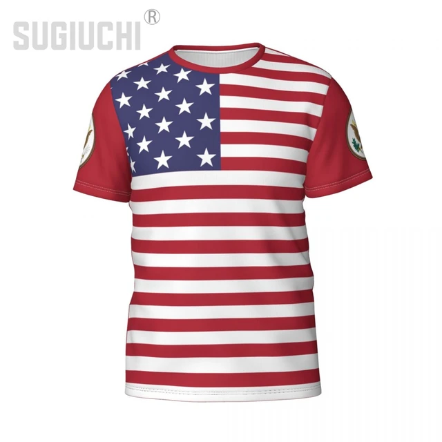 United States Flag T-shirt With The Names Of The States