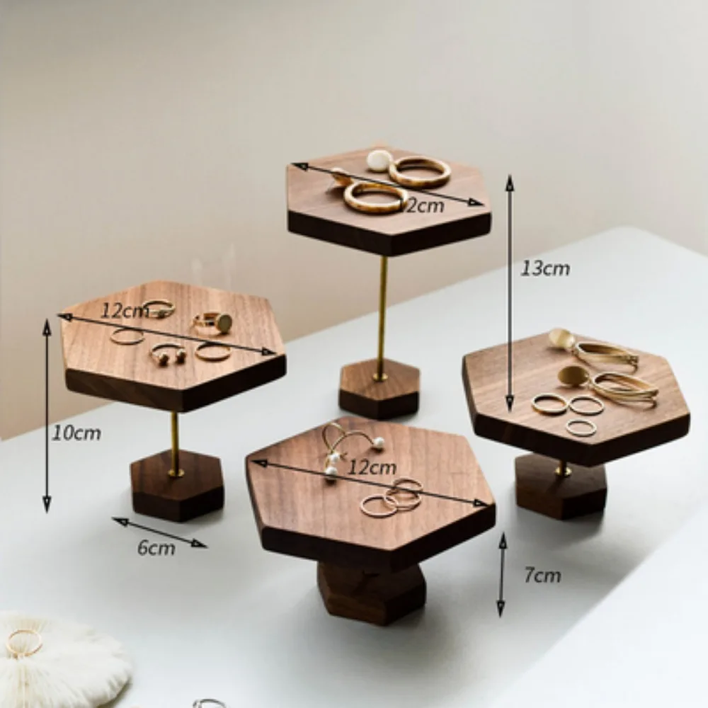 Black Walnut Jewelry Display Holder Necklace Ring Tray Showcase Props Earrings Bracelet Storage Accessories For Jeweler Sellers