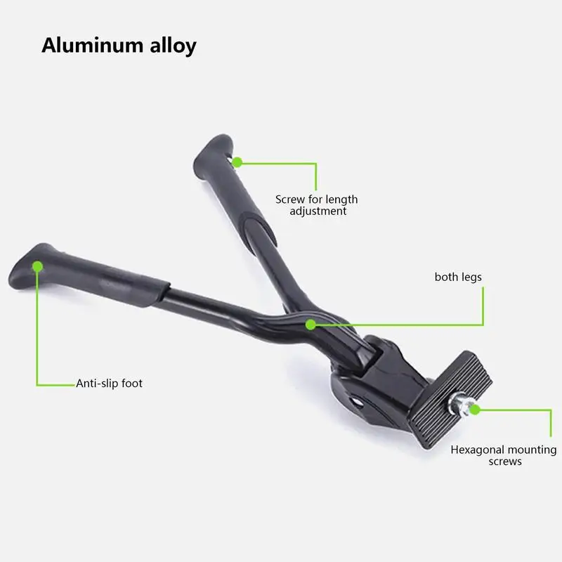 Double Leg Kickstand Bicycle Stand Bike Center Mount Foldable Heavy Duty Adjustable MTB Bike Kickstand Foot Support Dual Leg