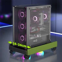 Mobile PC Tower Stand Adjustable Computer CPU Holder Telescopic Desktop Stand CPU Cart with RGB Cooling Fan Heat Dissipation - Image 2