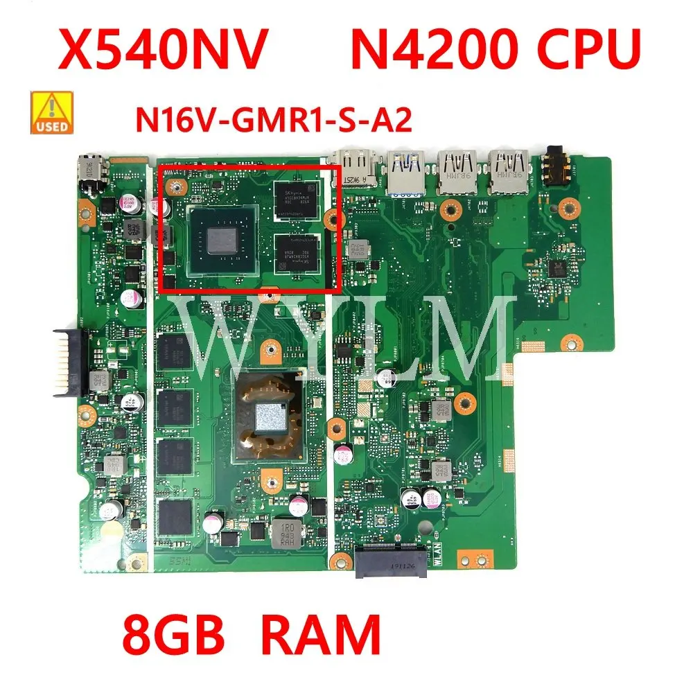 

X540NV N4200CPU With 8GB RAM N16V-GMR1-S-A2 Mainboard REV2.0 For Asus X540N X540NV Laptop Motherboard 90NB0HM0 Working Used