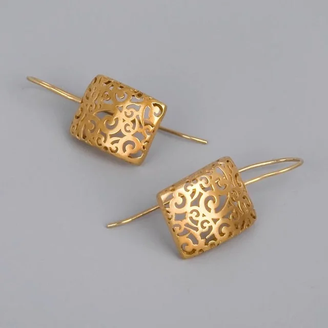 Trendy Women Earrings 4 Colors Delicate Gold Color Inlay Natural Stone Hook Dangle Earrings for Women Wedding Engagement Jewelry X476