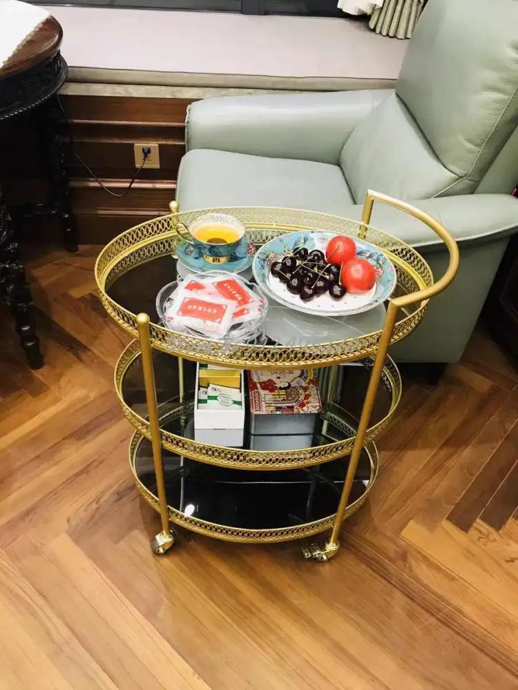 Nordic Light Luxury Hotel Food Delivery Cart Trolley Bar Counter Tea Cart Restaurant Wine Creative Quiet