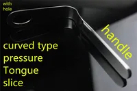 jz medical instrument pressure tongue slice oral cavity vocal cords check detector bend angular shape throat teeth tongue plate