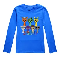 Sprunki Incredibox music T Shirt Baby Girls Cartoon Casual Tops Kids Long Sleeve Tops  Toddler Boy Casual Children's Clothing 2