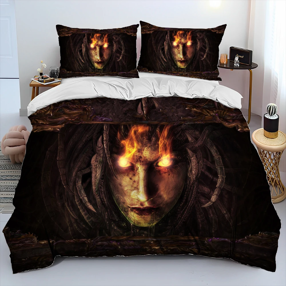 Starcraft Game Gamer Pc Cartoon Comforter Bedding Set, Copripiumino Set Copripiumino Federa, King Queen Size Bedding Set Kid