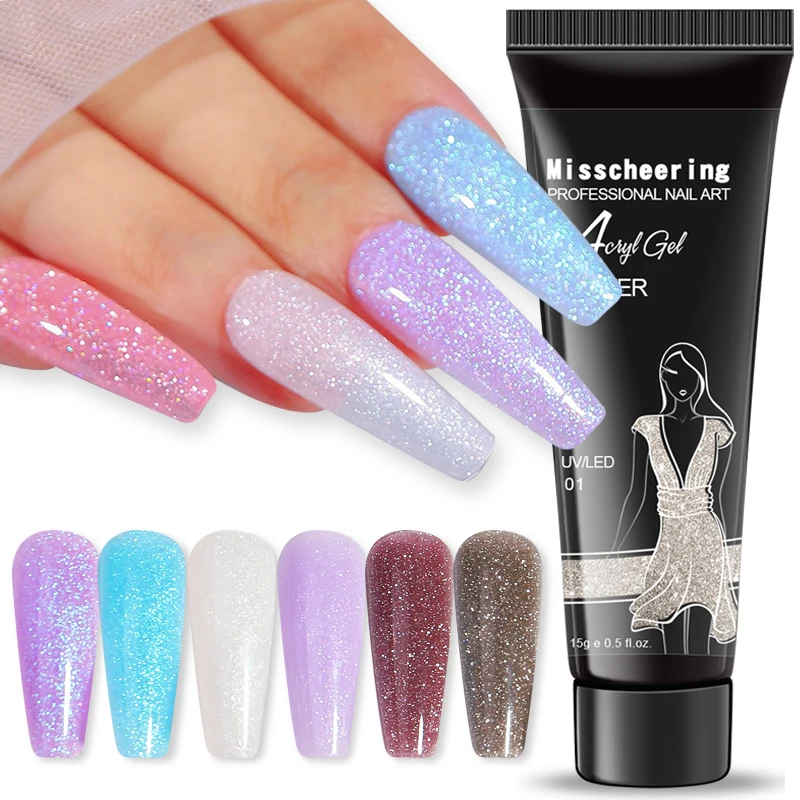 

15ml Glitter Gel Nail Polish Pearlescent Gel Polish Nail Extension Builder Gel for Nails Professional Semi Permanent UV Nail Gel